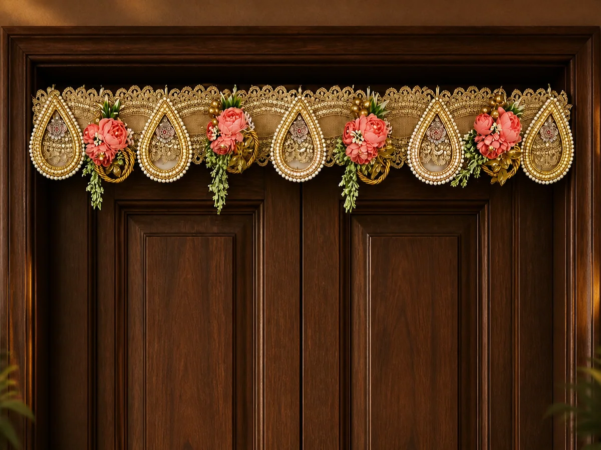Pearl Floral Door Toran by Sunita Handcrafts