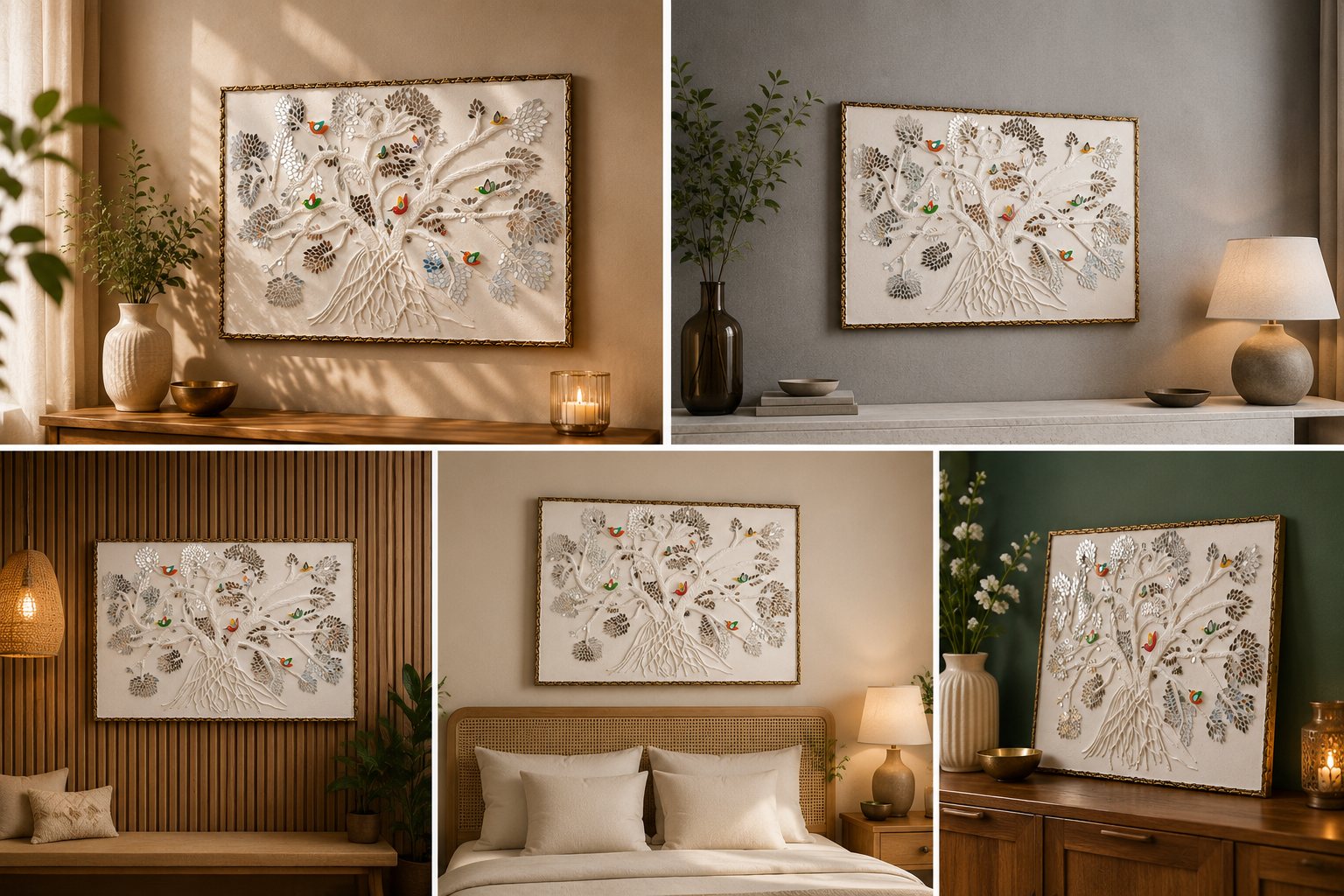 Tree of Serenity - Premium Mirror Lippan Art handmade mirror Lippan Art gallery image