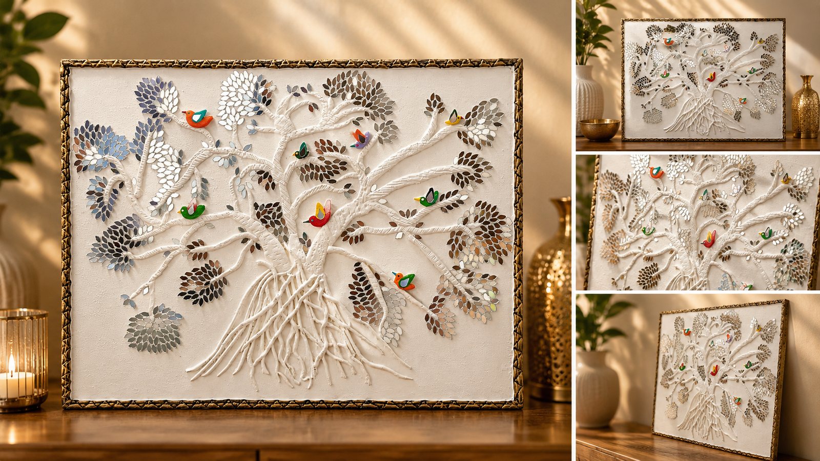 Tree of Serenity - Premium Mirror Lippan Art handmade mirror Lippan Art gallery image